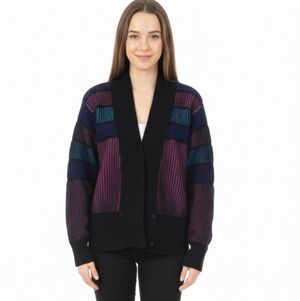 Cinzano Women's 80s Colourful Pullover Jumper 24/26